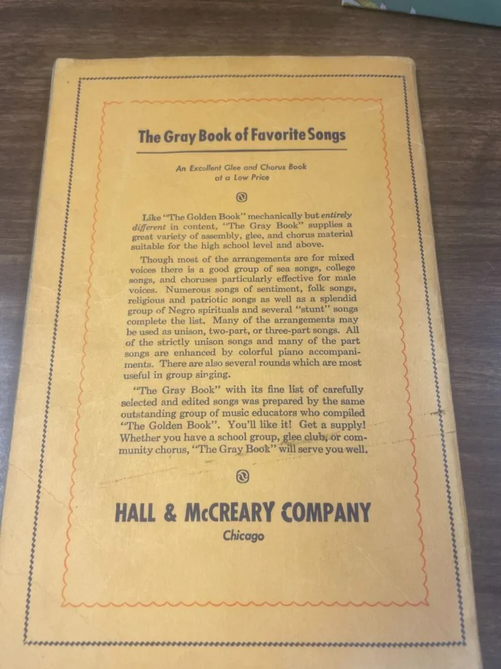 The Golden Book Of Favorite Songs By Hall & McCreary Company Vintage Sheet Music